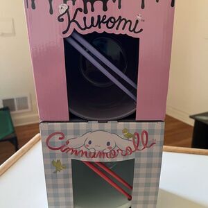 Kuromi and Cinnamoroll Mug Set with Straws